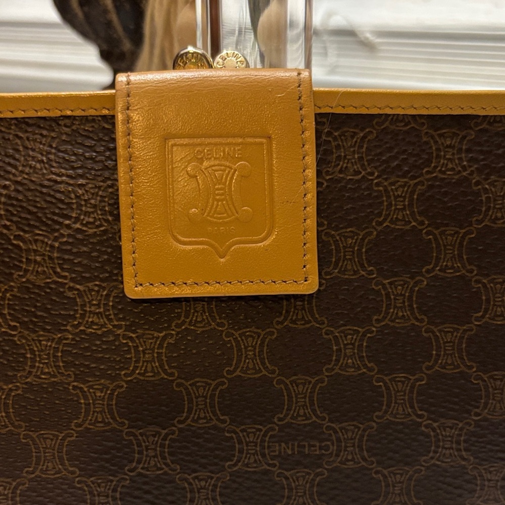 Celine Brown and Tan Monogram Wallet - Picture 2 of 12